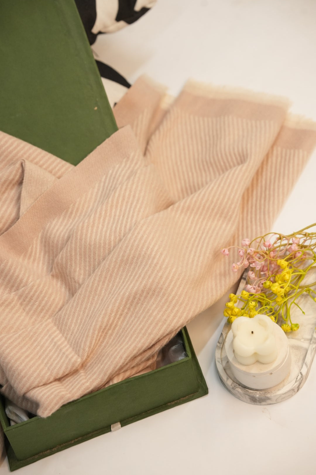 Woolen Diagonal Stripes - Beige