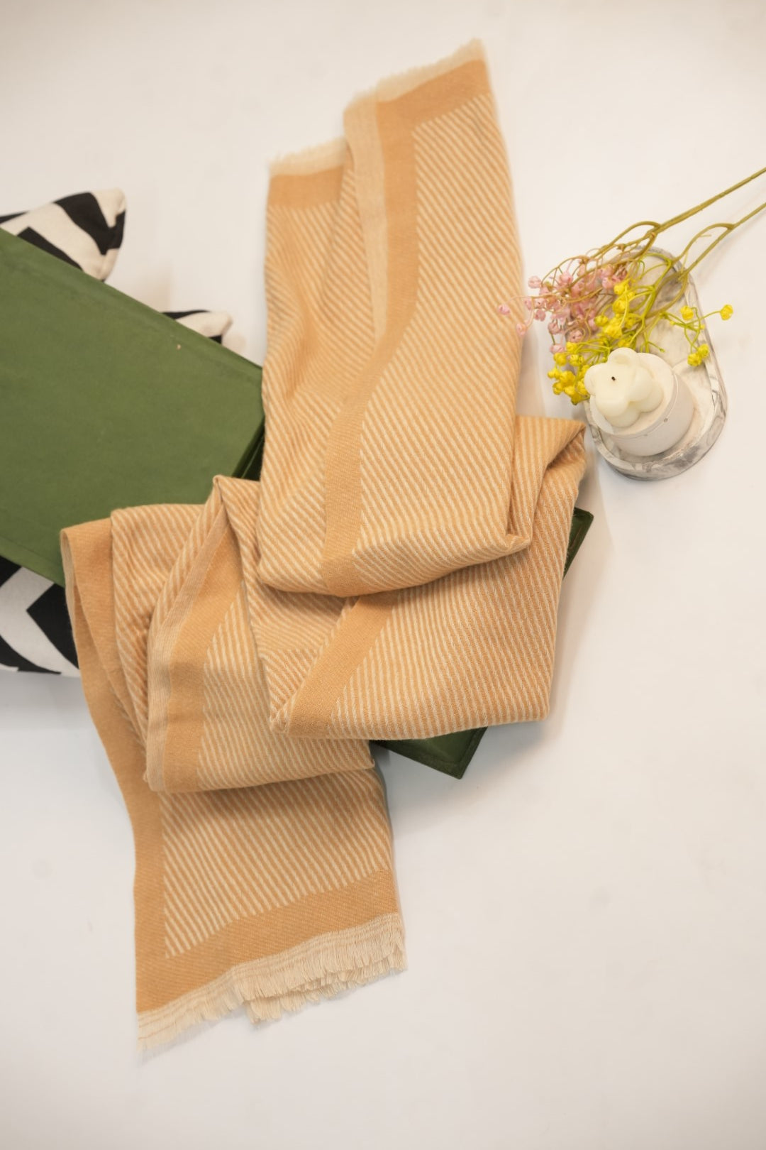 Woolen Diagonal Stripes - Mustard