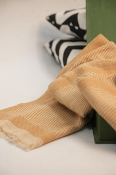 Woolen Diagonal Stripes - Mustard