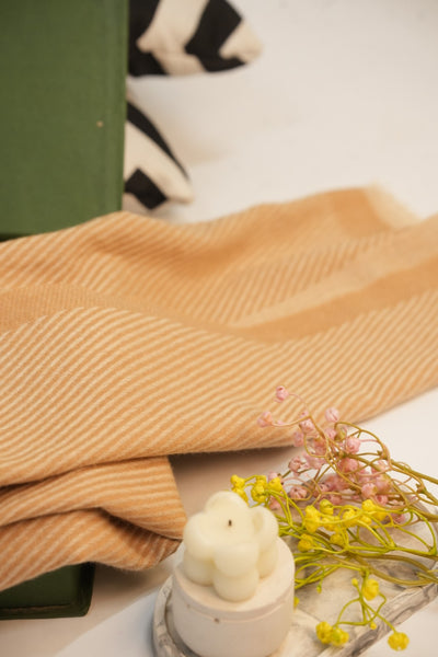 Woolen Diagonal Stripes - Mustard
