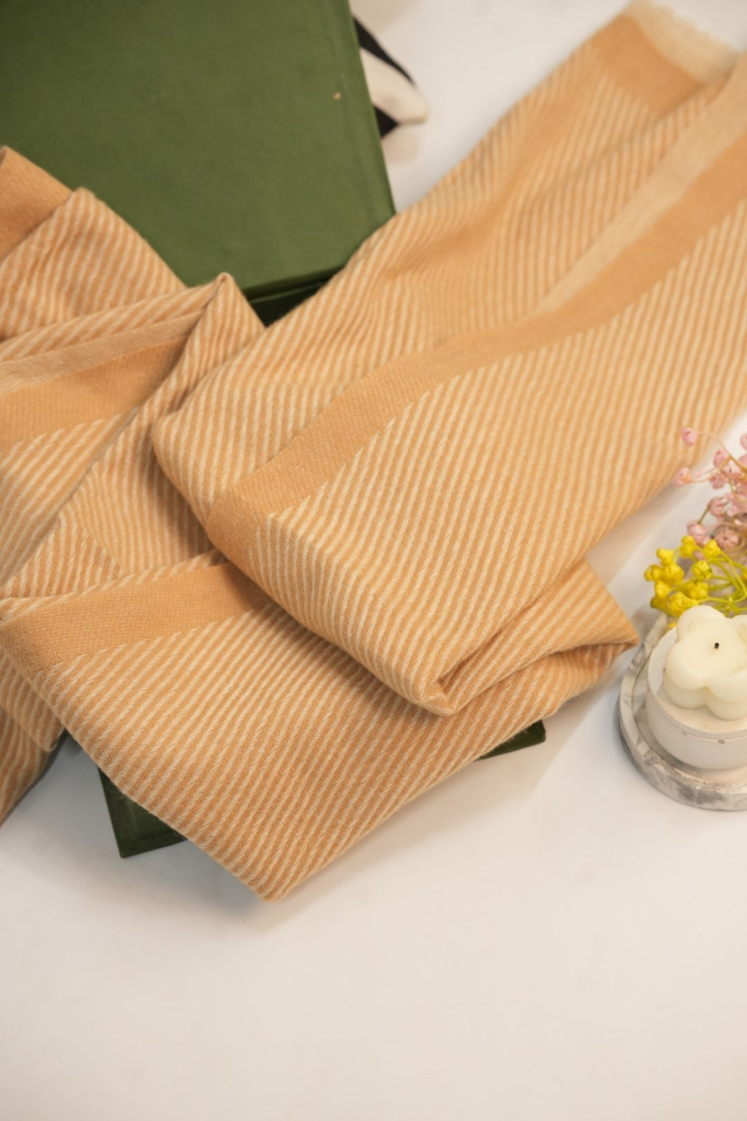 Woolen Diagonal Stripes - Mustard