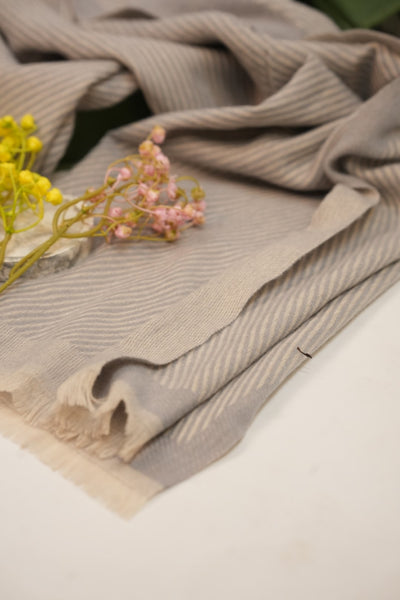 Woolen Diagonal Stripes - Light Grey