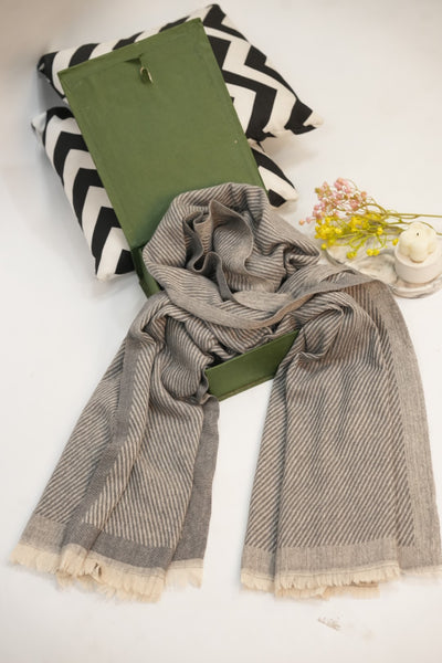 Woolen Diagonal Stripes - Tobacco Brown