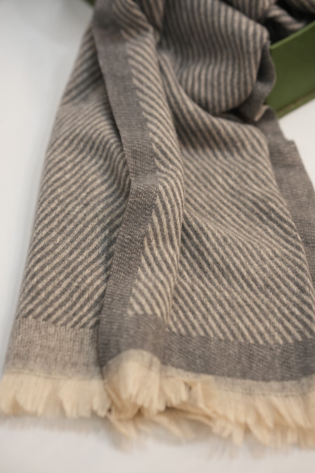 Woolen Diagonal Stripes - Tobacco Brown