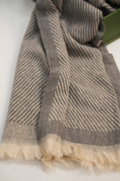 Woolen Diagonal Stripes - Tobacco Brown