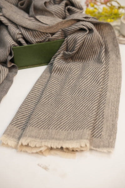 Woolen Diagonal Stripes - Tobacco Brown