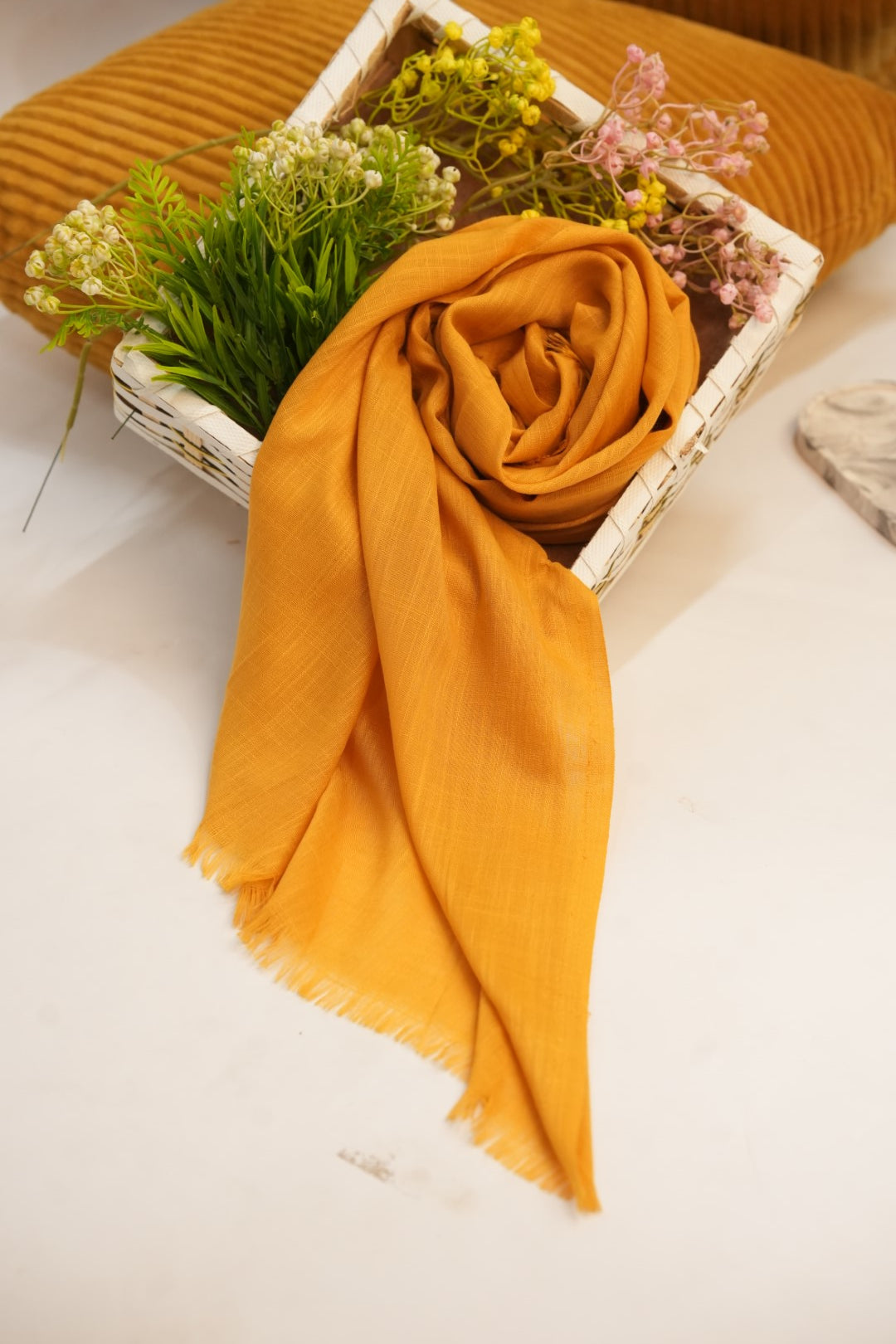 Turkish Slub Lawn - Carrot Orange