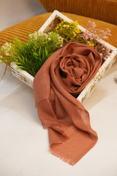 Turkish Slub Lawn - Brown Rust