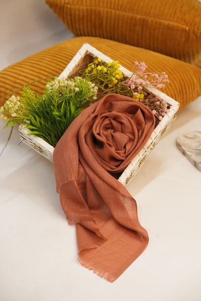 Turkish Slub Lawn - Brown Rust