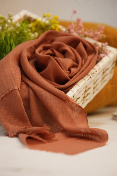 Turkish Slub Lawn - Brown Rust