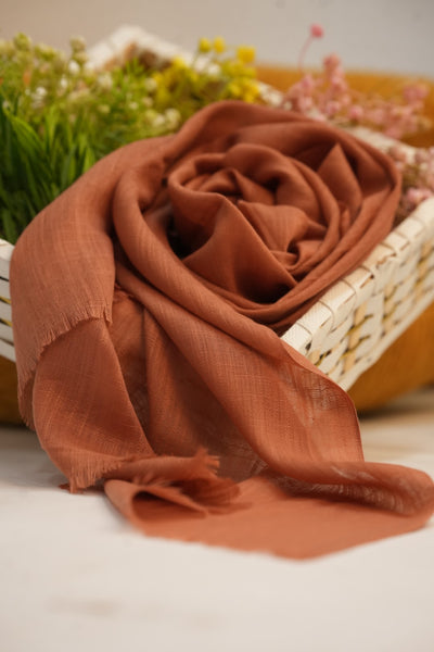 Turkish Slub Lawn - Brown Rust