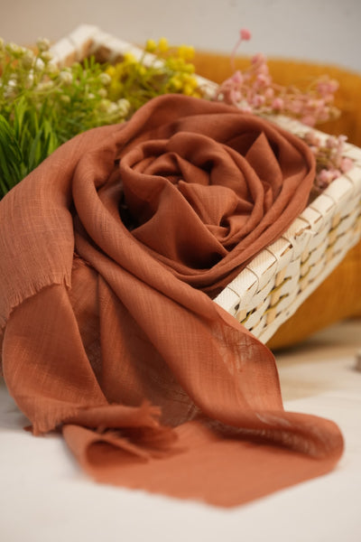 Turkish Slub Lawn - Brown Rust