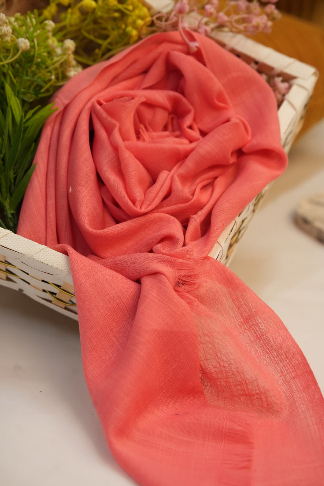 Turkish Slub Lawn - Redish Piink