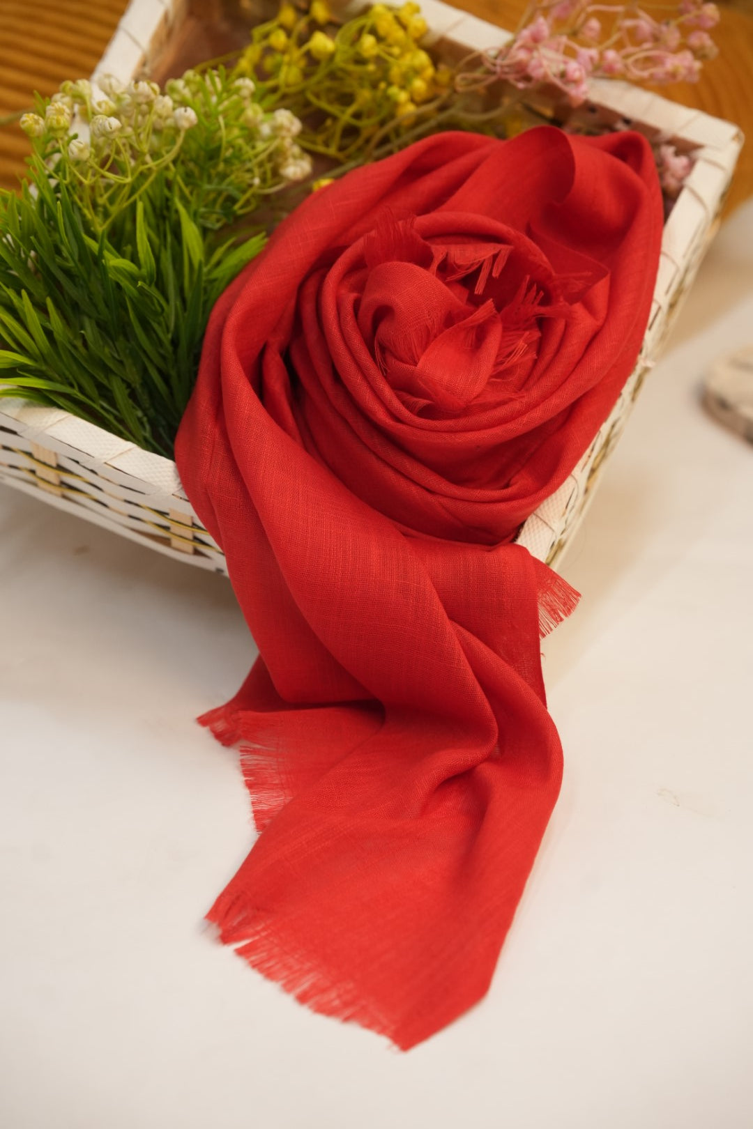 Turkish Slub Lawn - Red