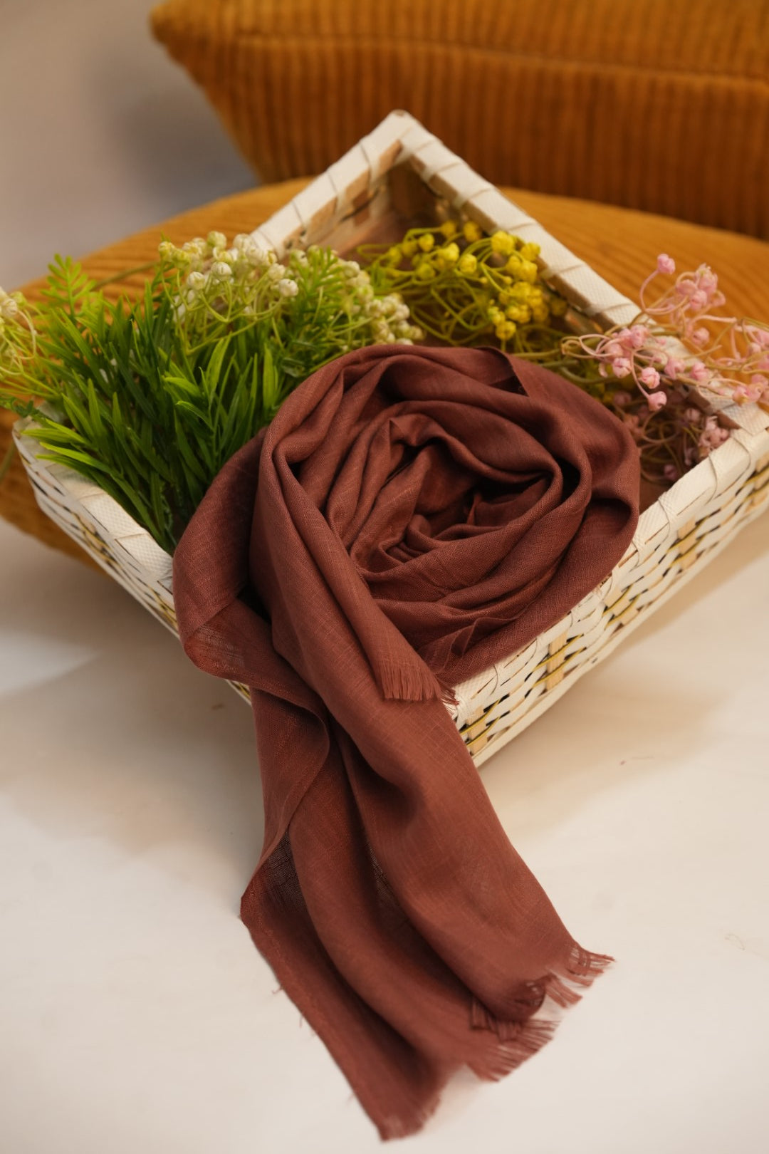 Turkish Slub Lawn - Chestnut brown