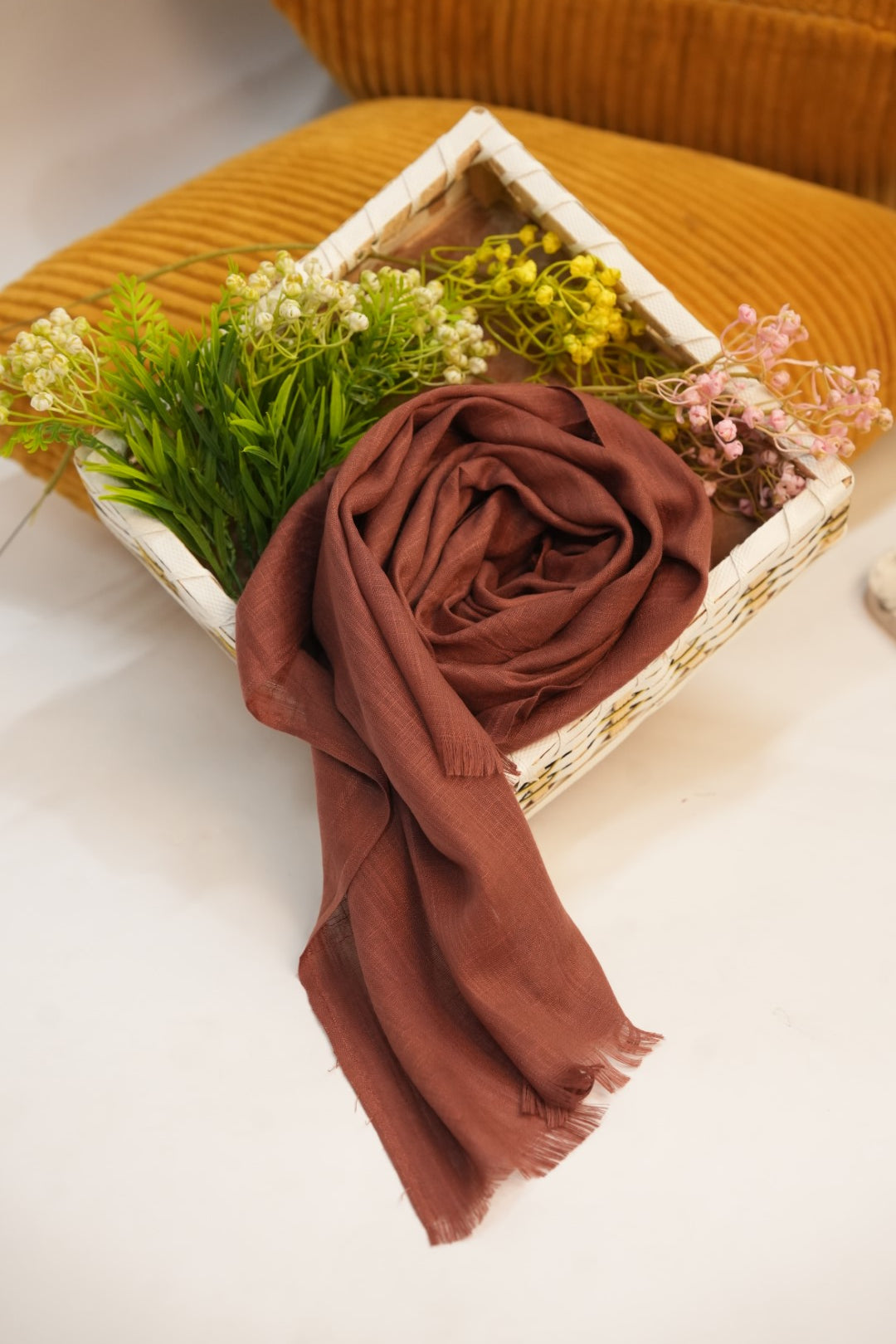 Turkish Slub Lawn - Chestnut brown
