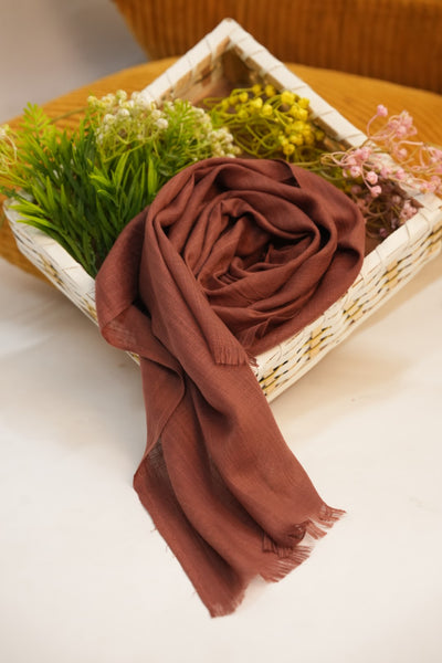 Turkish Slub Lawn - Chestnut brown
