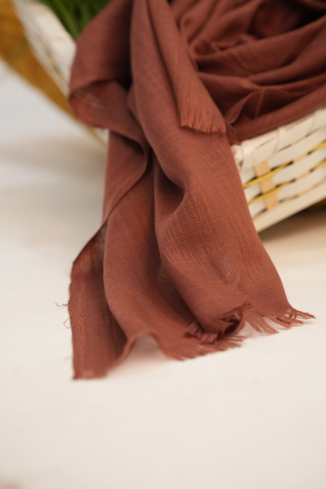 Turkish Slub Lawn - Chestnut brown