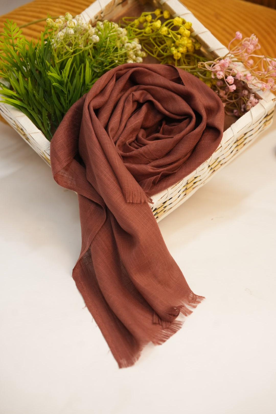 Turkish Slub Lawn - Chestnut brown