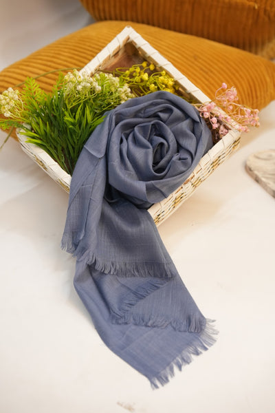 Turkish Slub Lawn - Greyish Blue