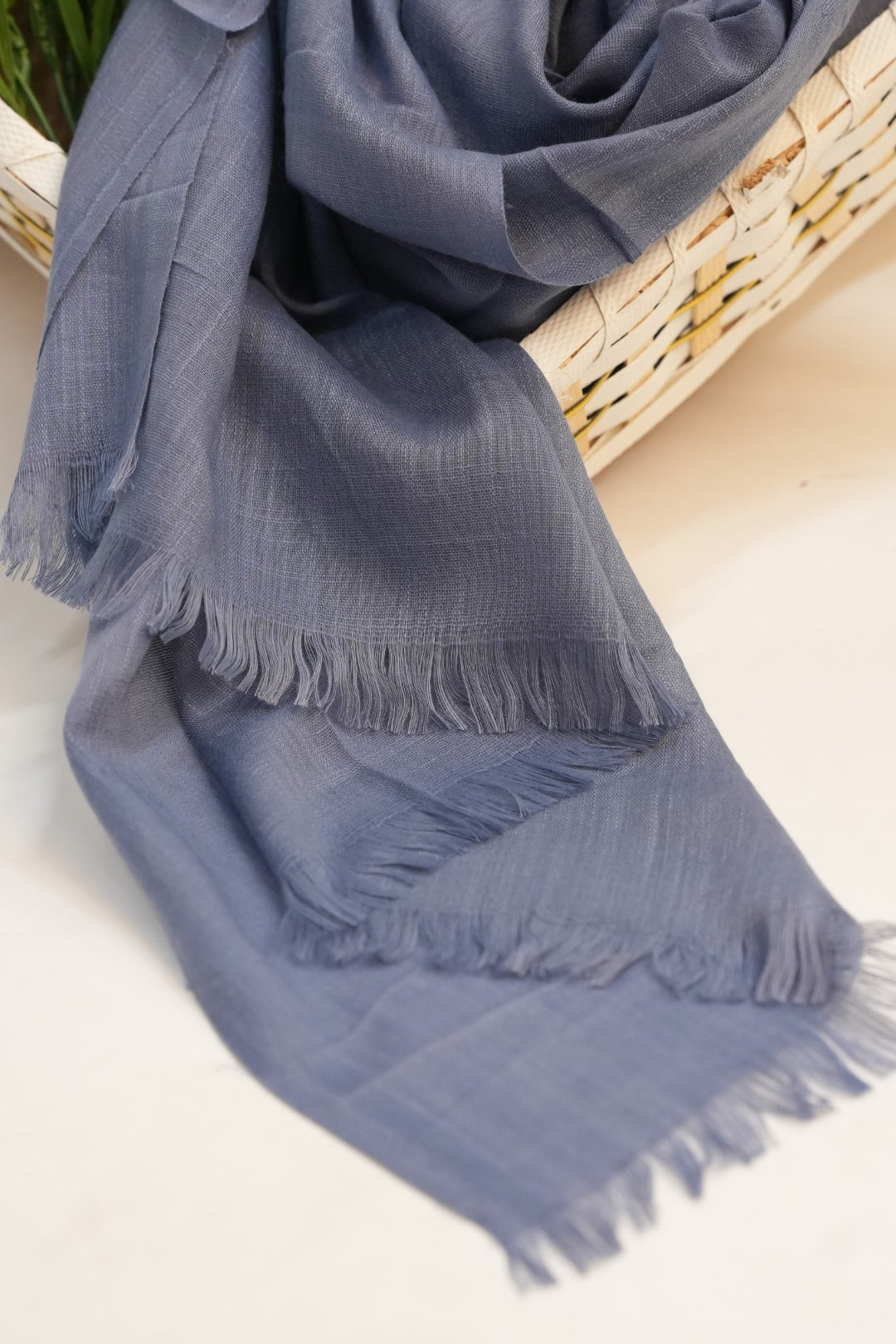 Turkish Slub Lawn - Greyish Blue