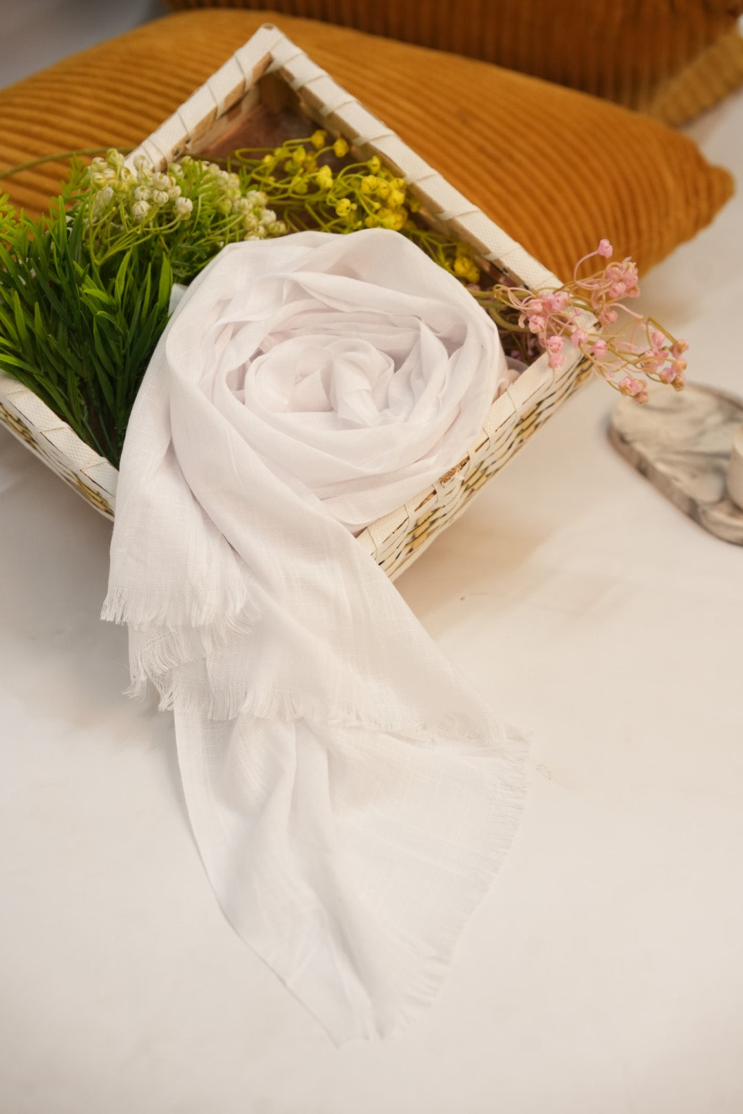 Turkish Slub Lawn - White