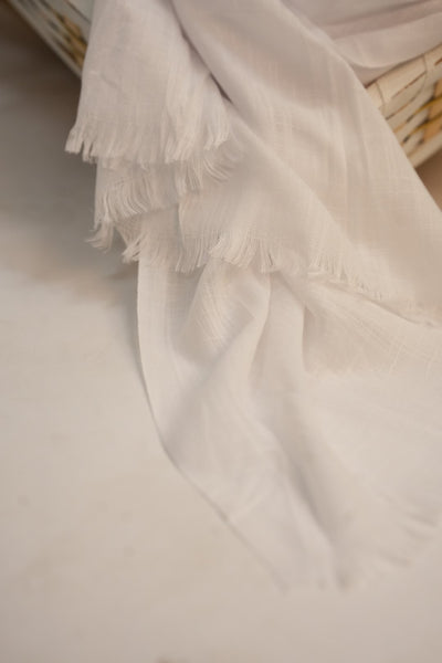 Turkish Slub Lawn - White
