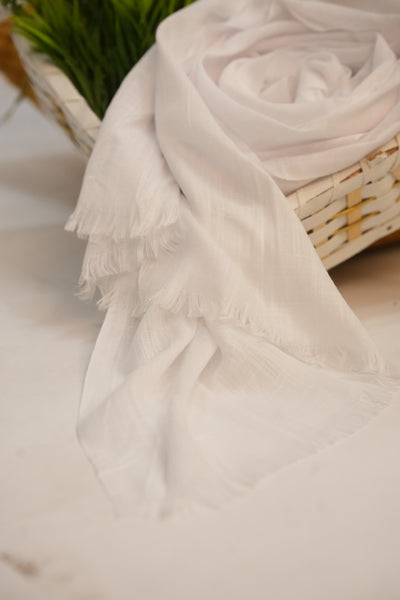 Turkish Slub Lawn - White