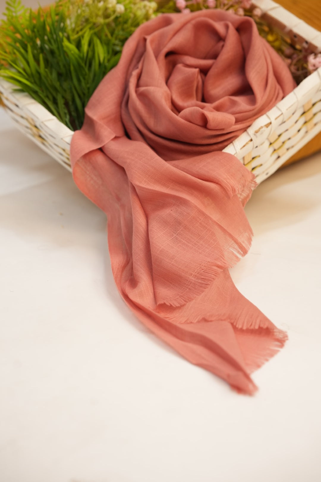 Turkish Slub Lawn - Rust Pink