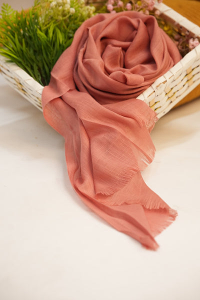 Turkish Slub Lawn - Rust Pink
