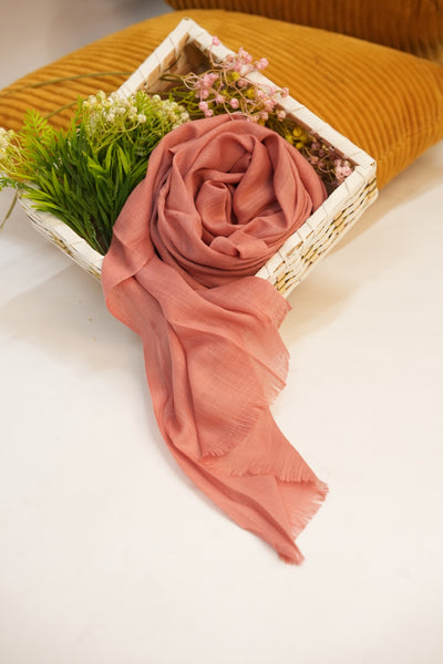 Turkish Slub Lawn - Rust Pink