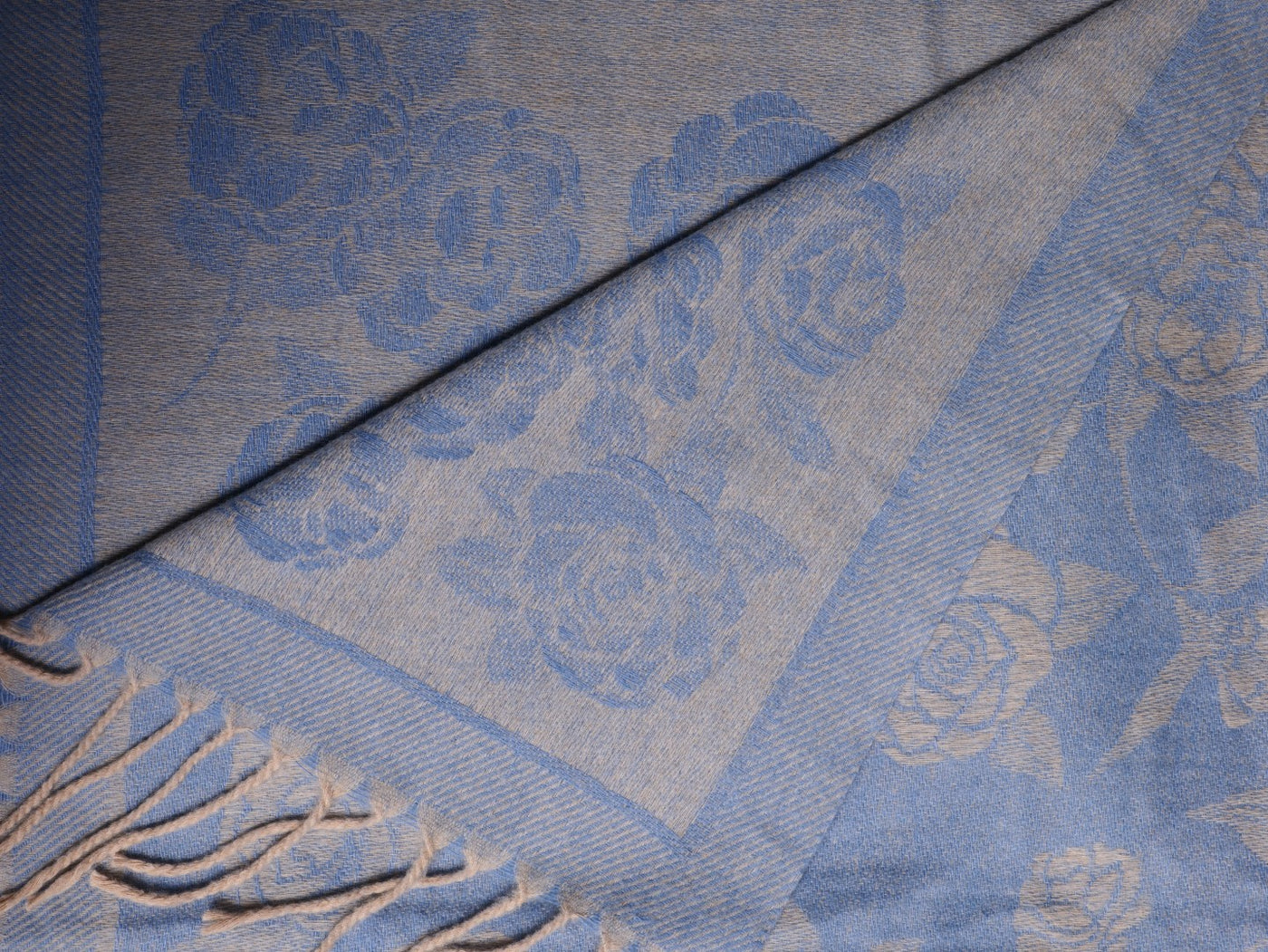 Blossom - Wool Stole - Sky Blue