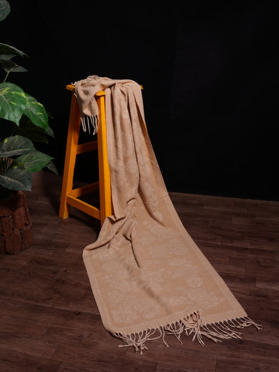 Blossom - Wool Stole - Light Brown