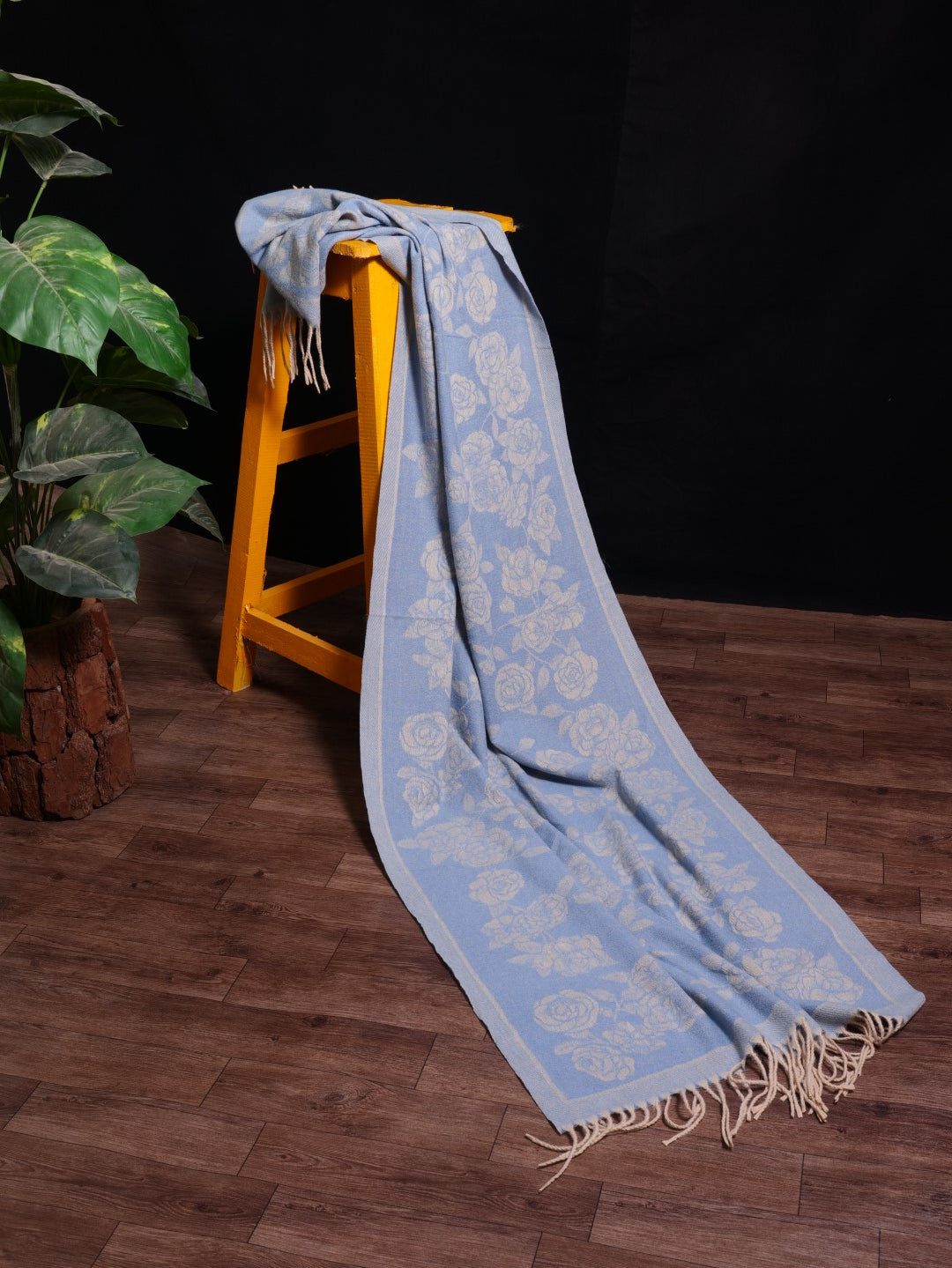 Blossom - Wool Stole - Sky Blue
