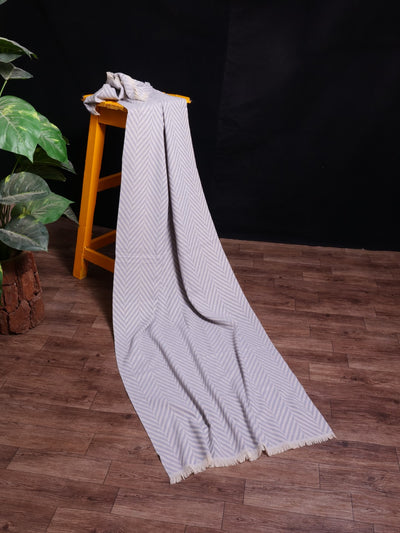 Chevron Woolen Stoles - Charcoal
