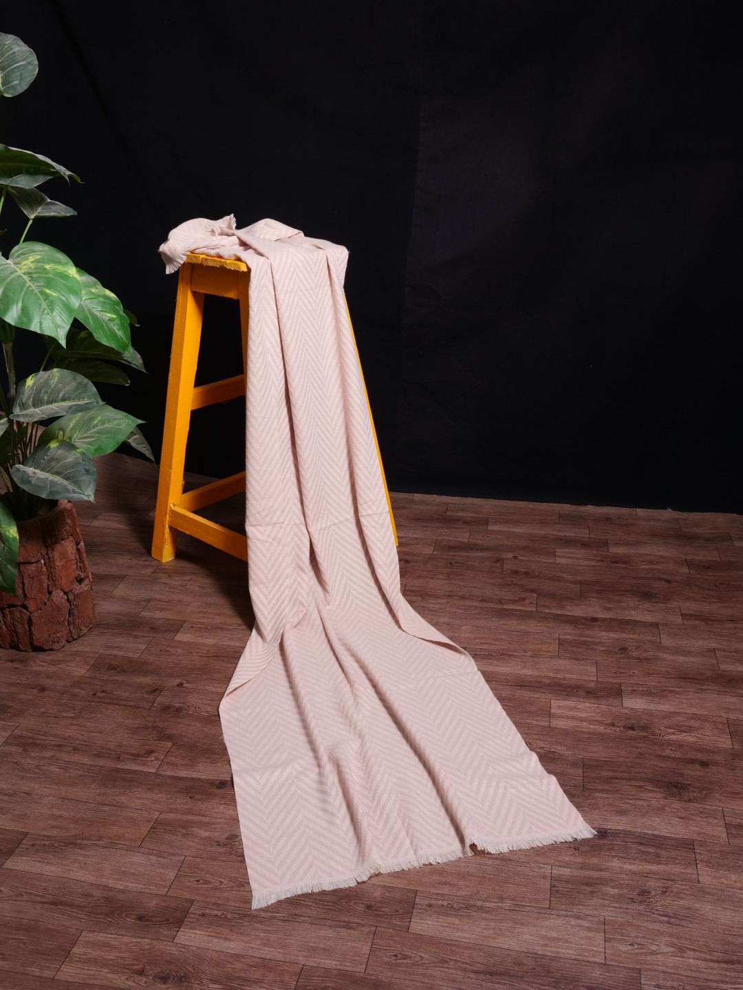 Chevron Woolen Stoles - Light Brown