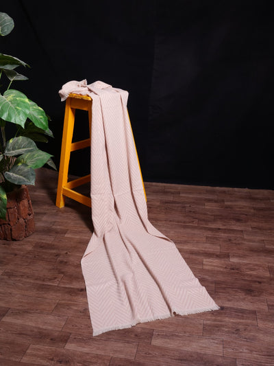 Chevron Woolen Stoles - Light Brown
