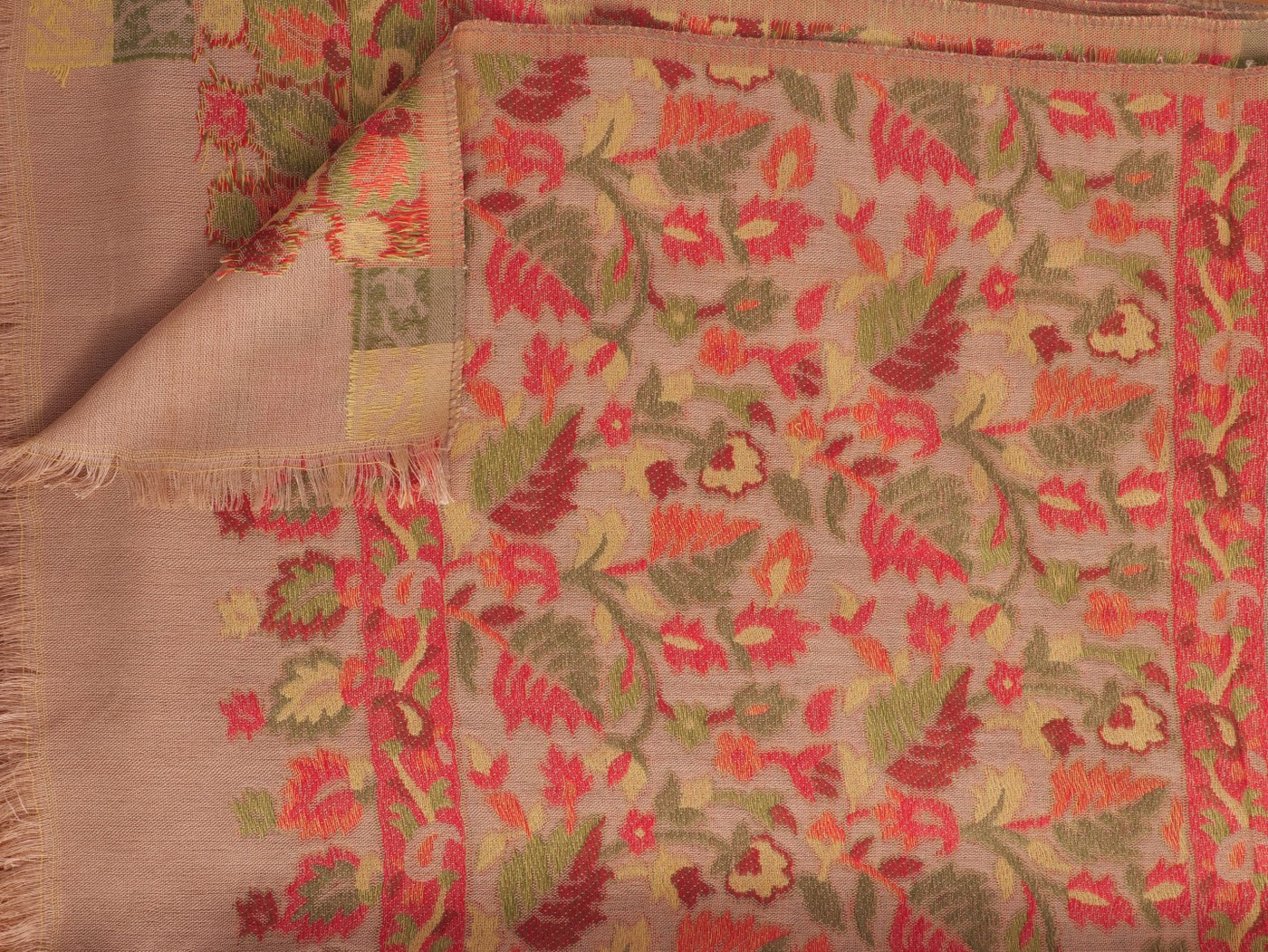 Pashmina Jacquard - Light Brown With Border