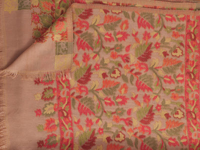 Pashmina Jacquard - Light Brown With Border