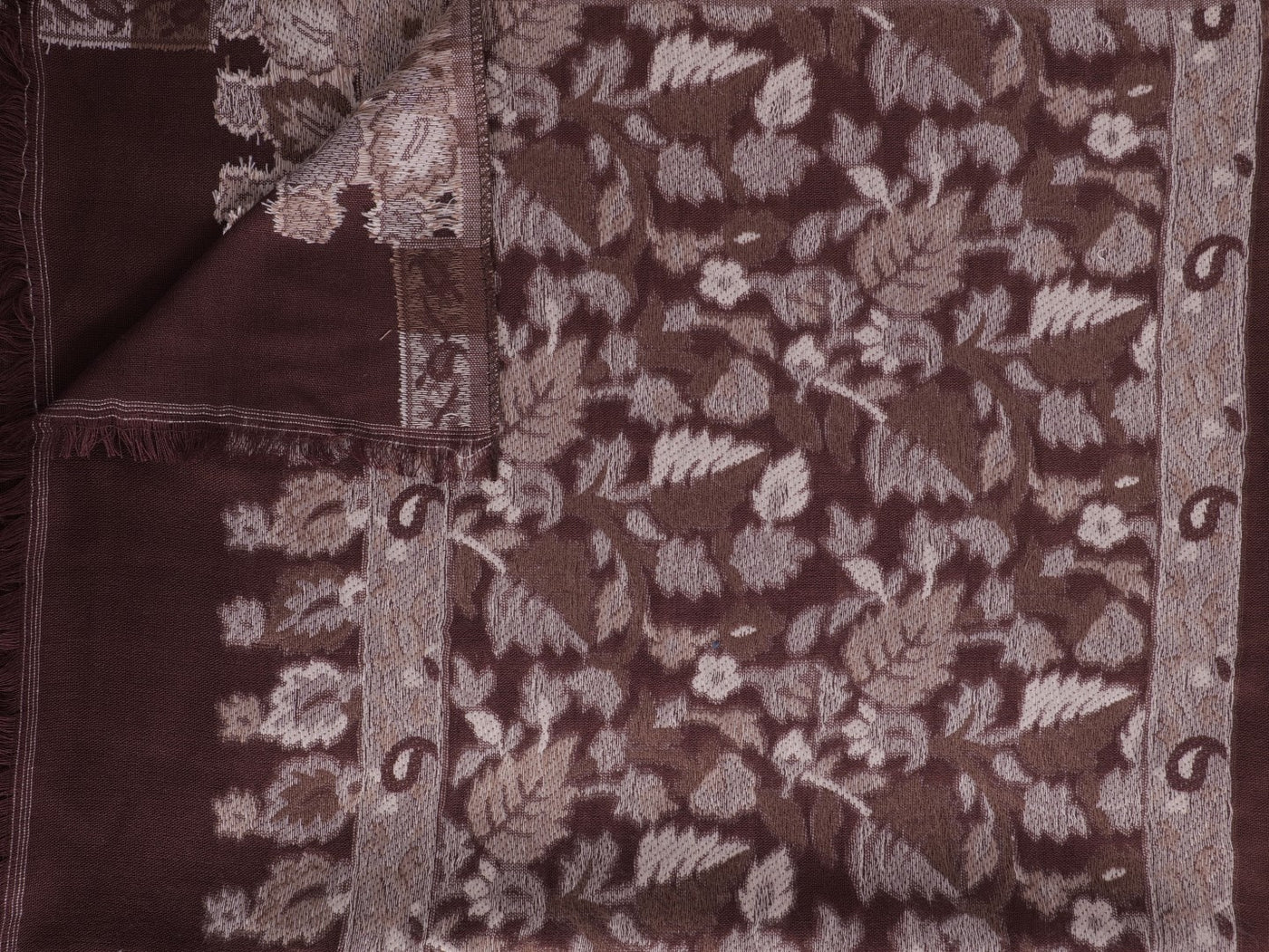 Pashmina Jacquard - Brown with Border