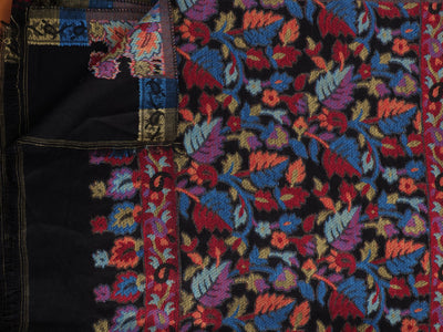 Pashmina Jacquard - Black with Red Border
