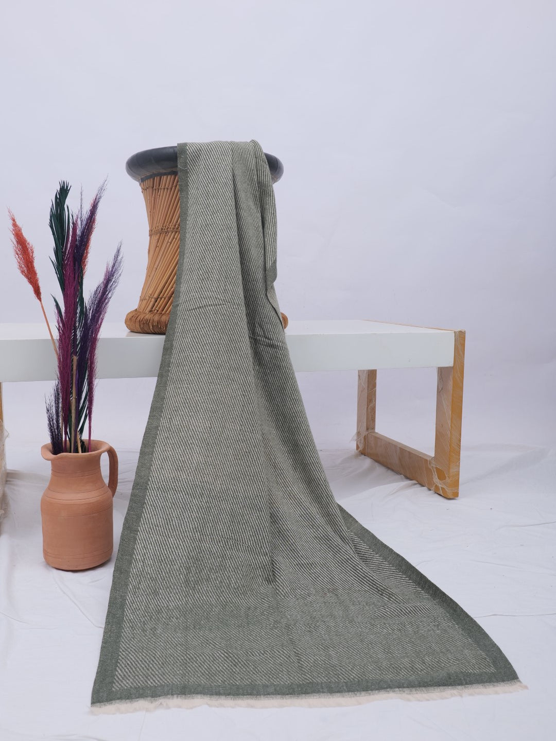 Merino Woolen Wtoles - Gold and Green