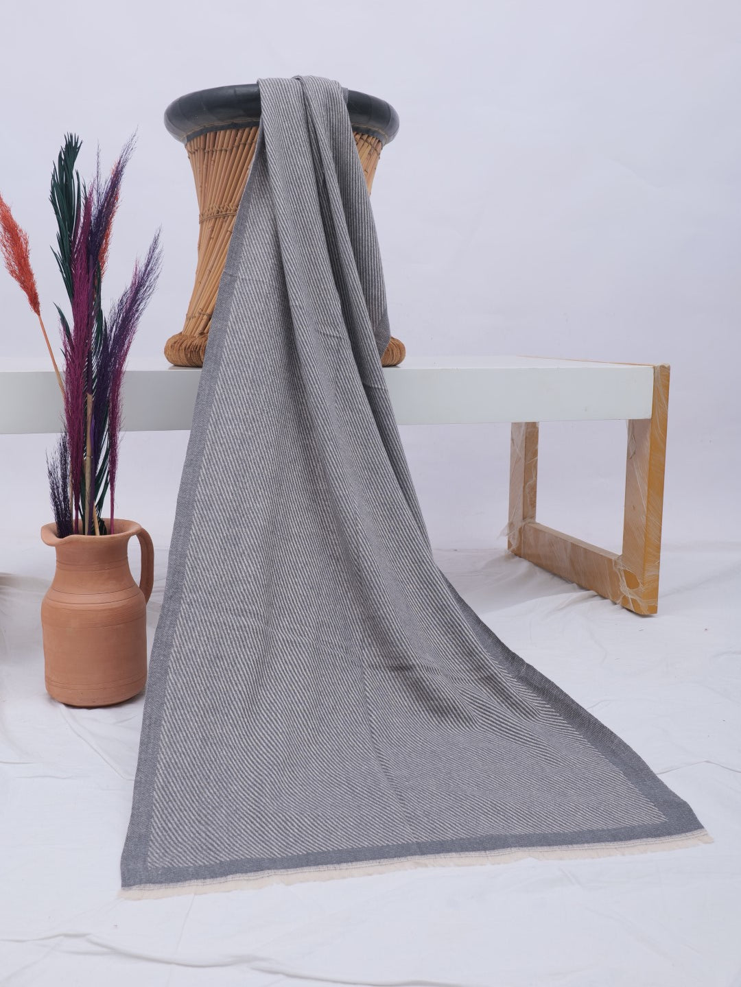 Merino Woolen Stoles - Grey
