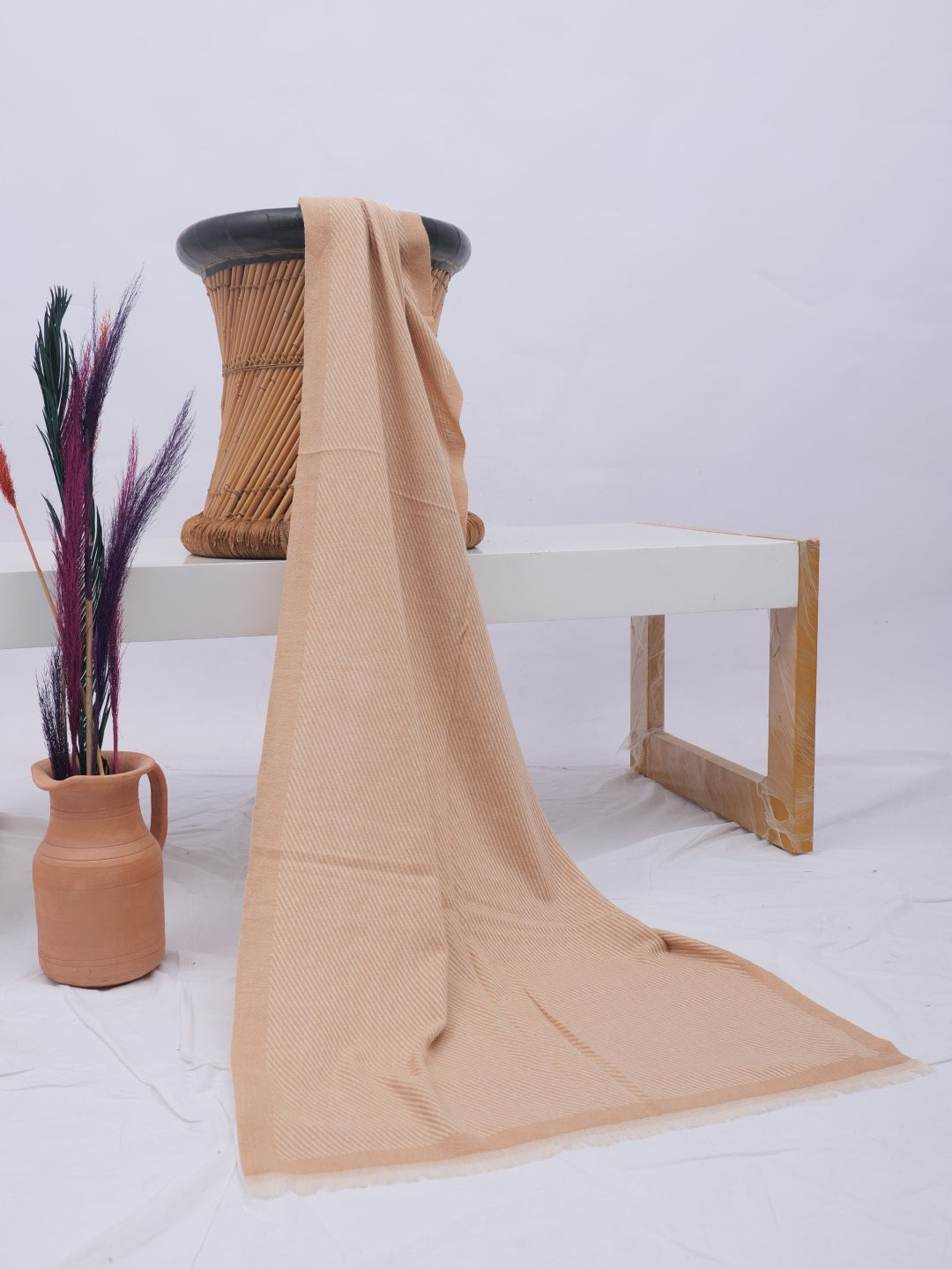 Merino Woolen Stoles - Light Orange