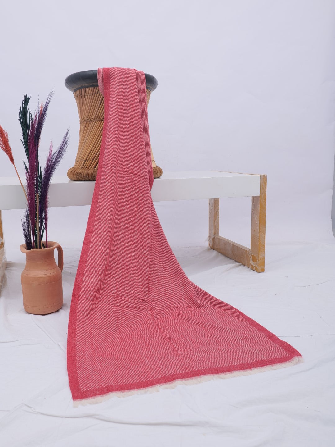 Merino Woolen Stoles - Dark Pink