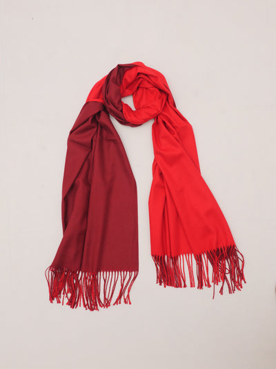 Woolen Two-Tone Scarf (Maroon & Red)