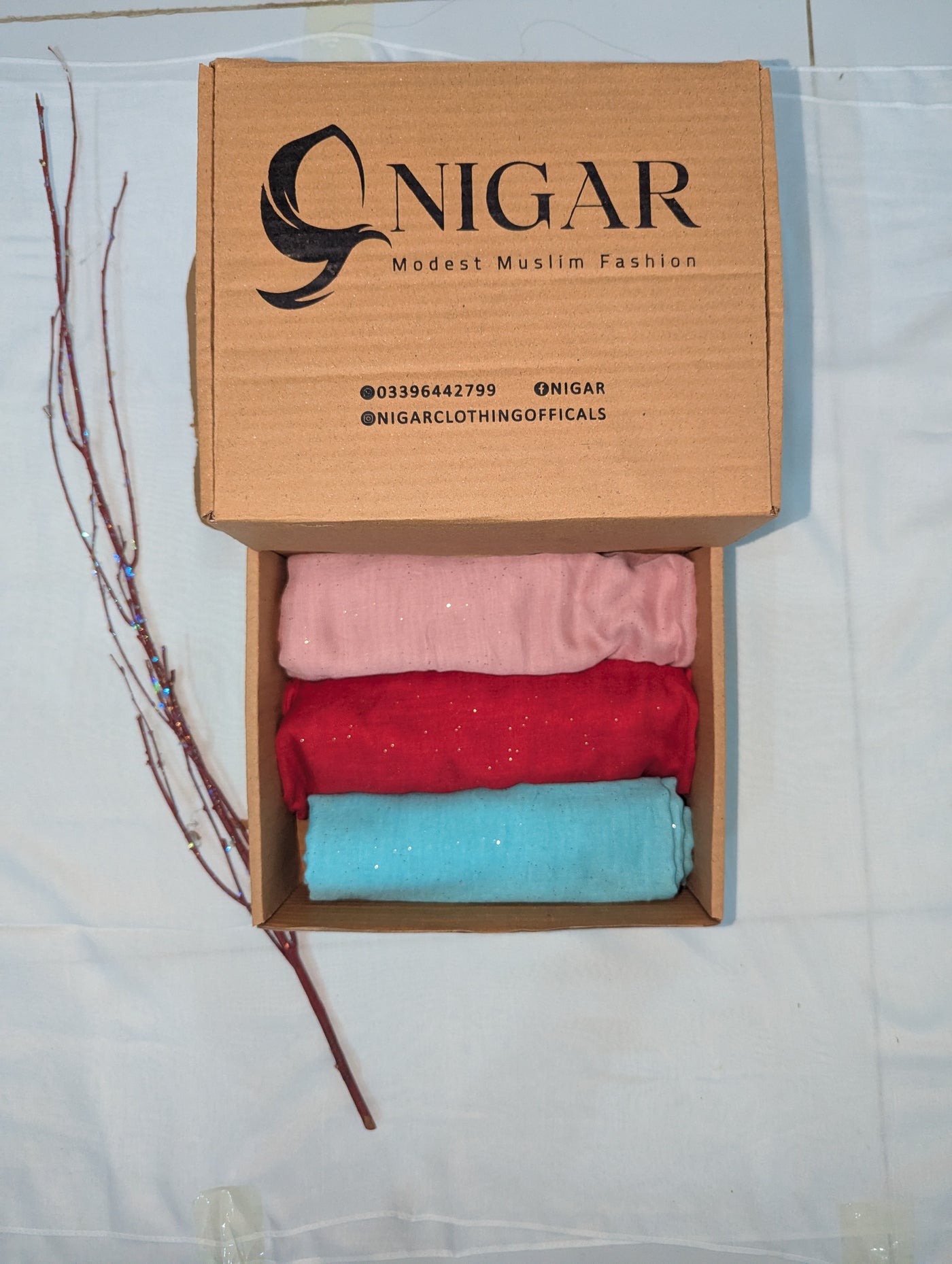 Georgette Glow Hijab Pack Of 3